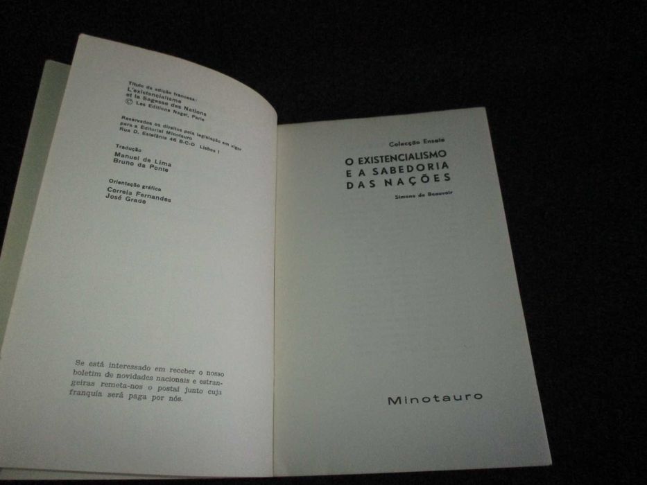 Livro O Existencialismo e a Sabedoria das Nações Simone de Beauvoir