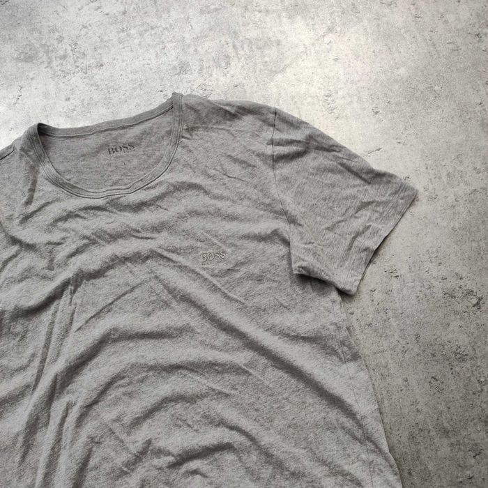 MĘSKA Koszulka Bawełna Hugo Boss BOSS Szara Elegancka Basic Klasyk