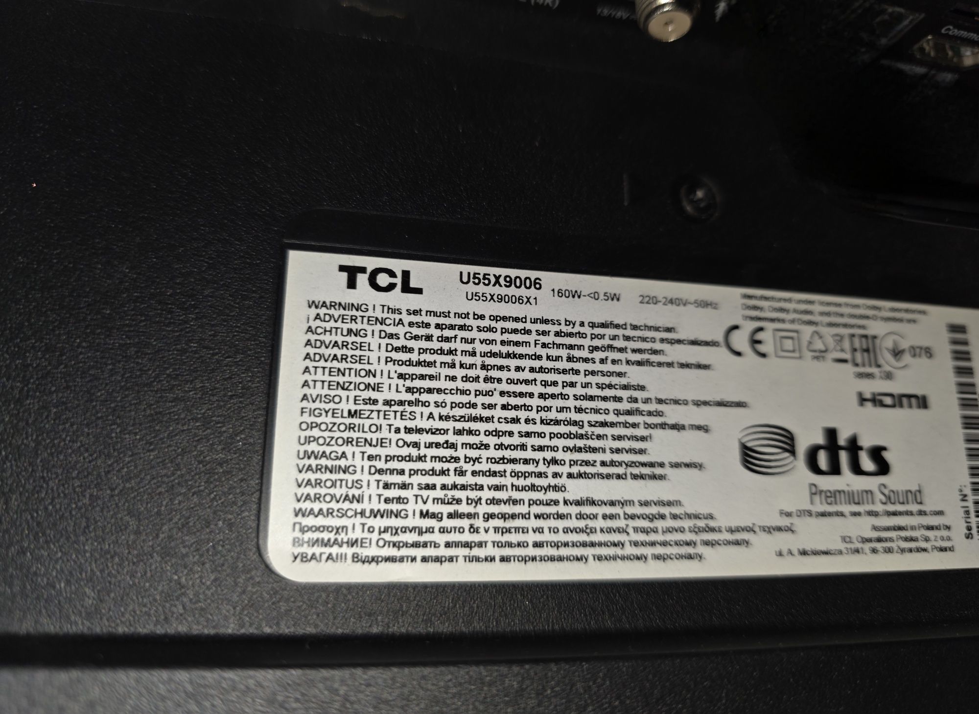Telewizor TCL U55X9006  55" QLED 4K Android TV