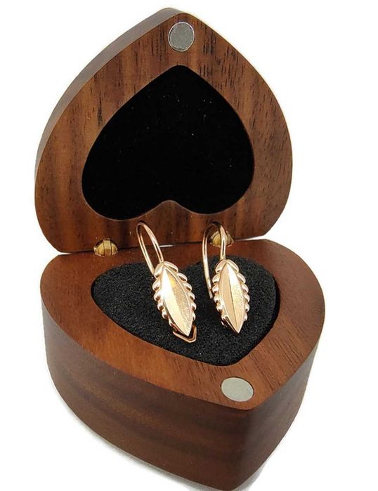 Piękne złote kolczyki listki P.585, 2,97g