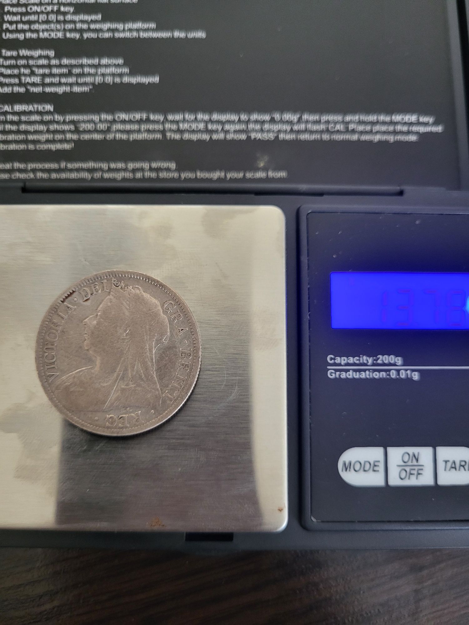 Wielka Brytania 1/2 korony 1897 -srebro 0,925-
