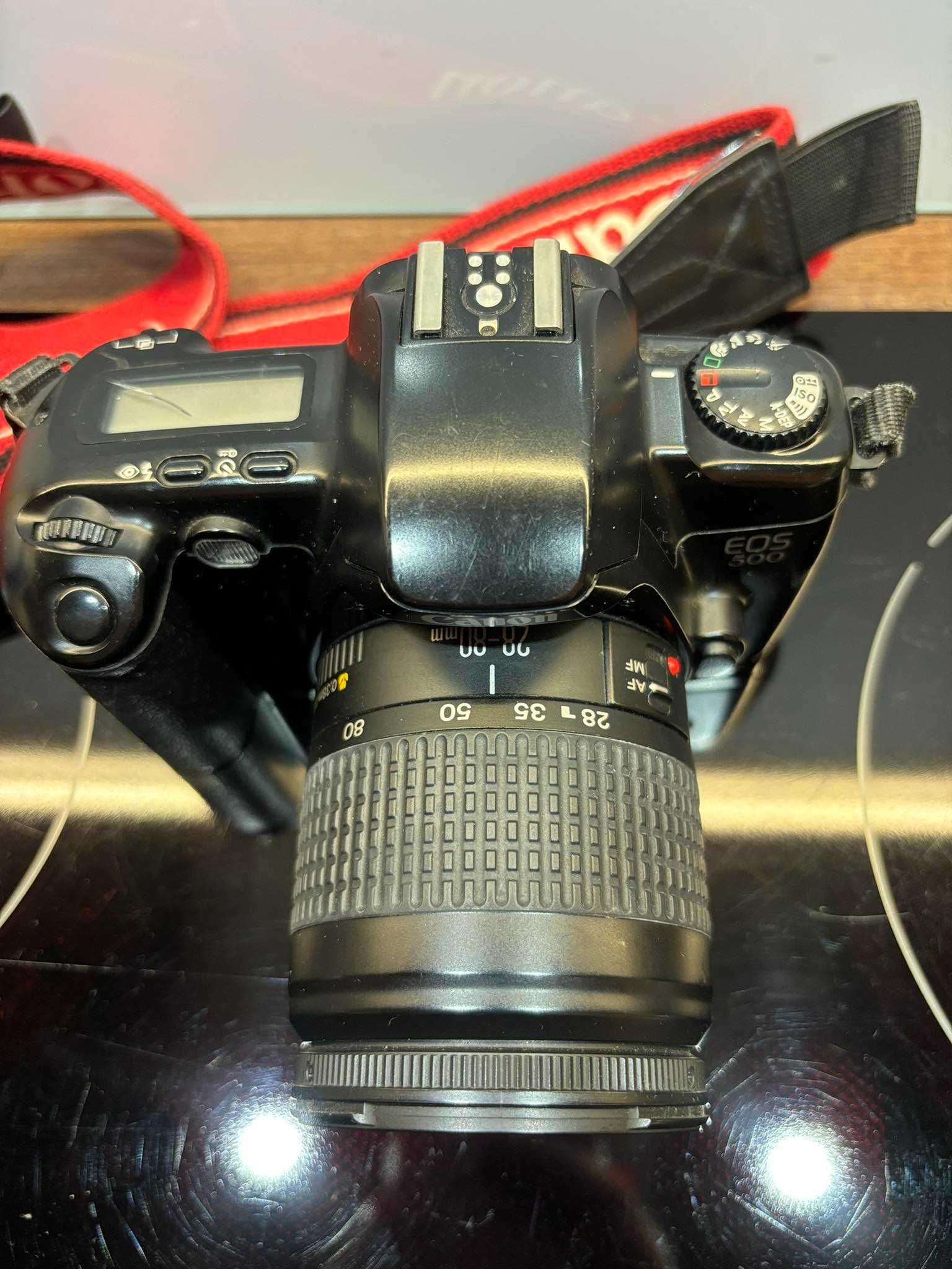 Lustrzanka Canon 500 + obiektyw + pokrowiec
