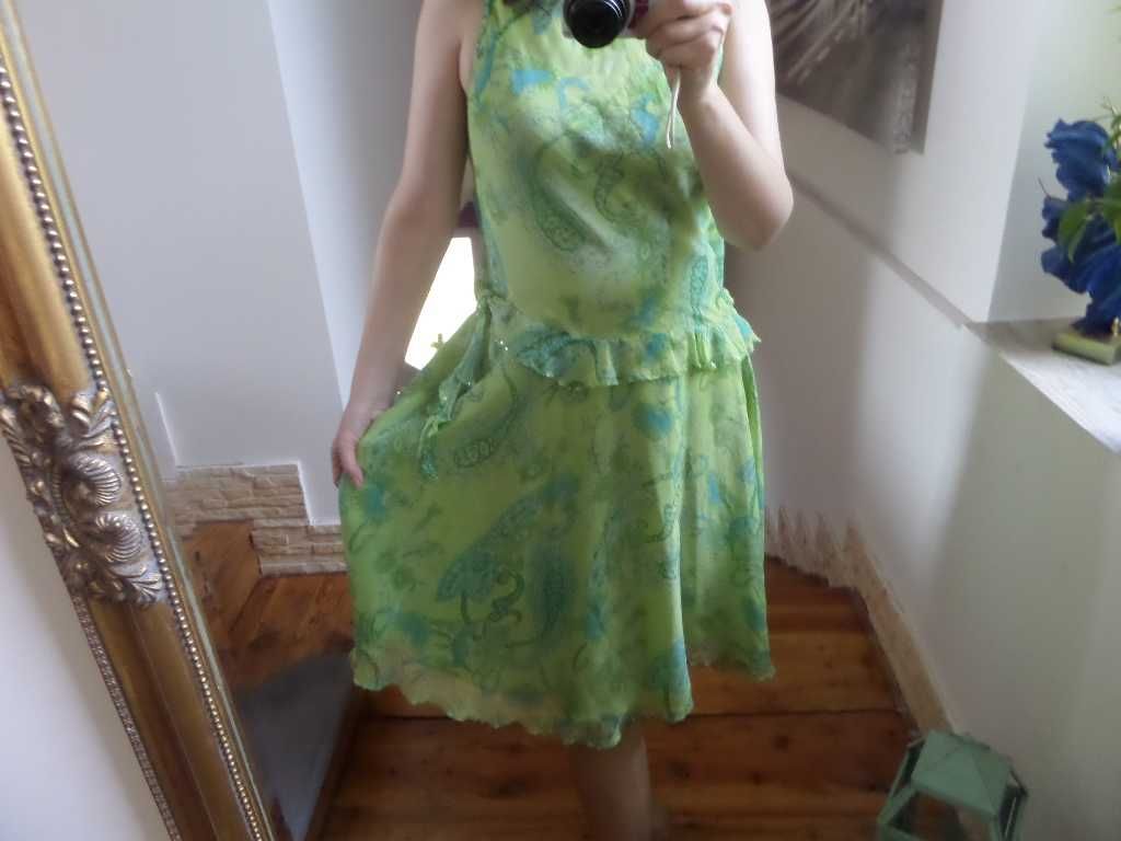 Hexeline zielona zwiewna sukienka M