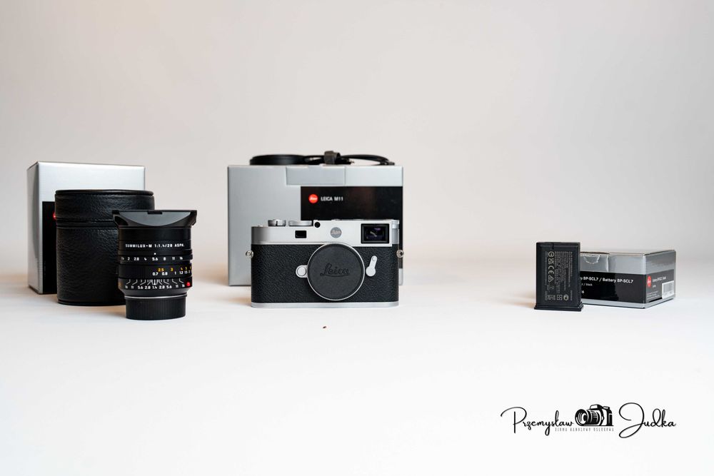 Leica M11 srebrna + Summilux 28/1.4 ASPH | pełen zestaw | ideał