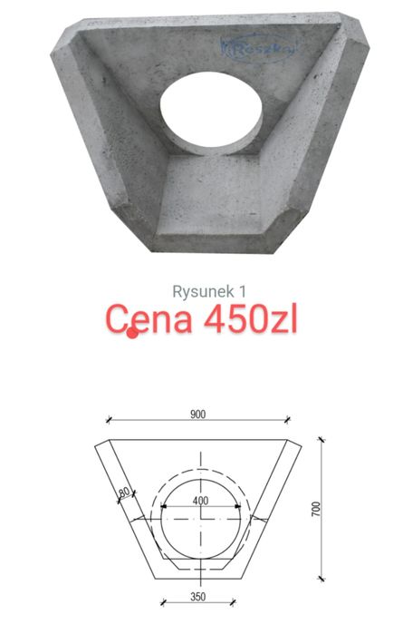 Zbrojona  ścianka  przepustu fi 400 mm