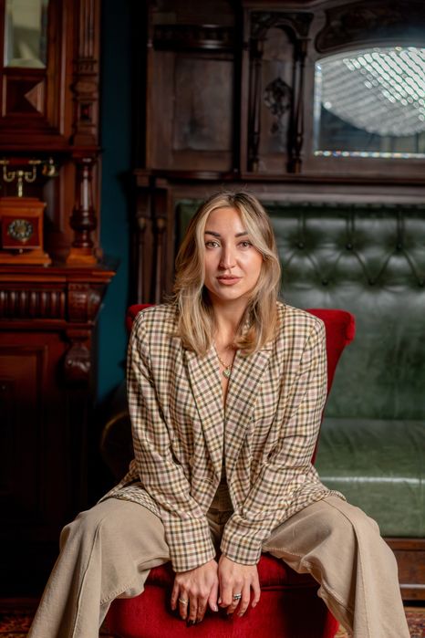 Піджак жакет в клітинку жіночий М-Л оверсайз