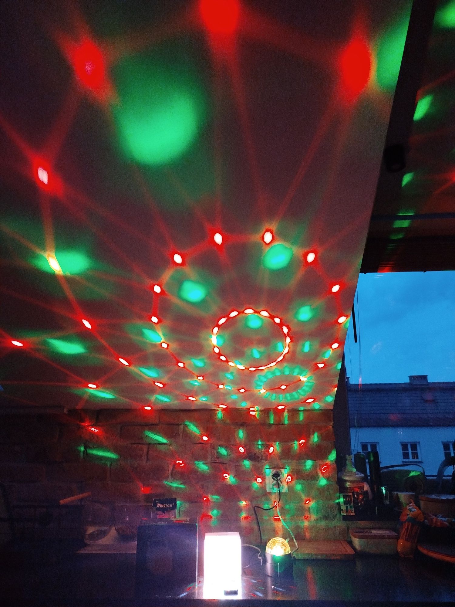 Stroboskop i mini kula LED w pełni sprawne