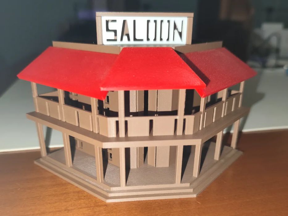 Edifício Estilo Saloon para Dioramas e Maquetas