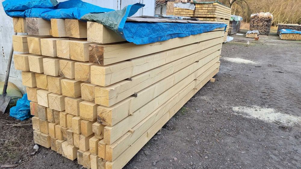 Kantówka krawędziak drewno konstrukcyj świerk sucha 14x14, 14x7 tarcic