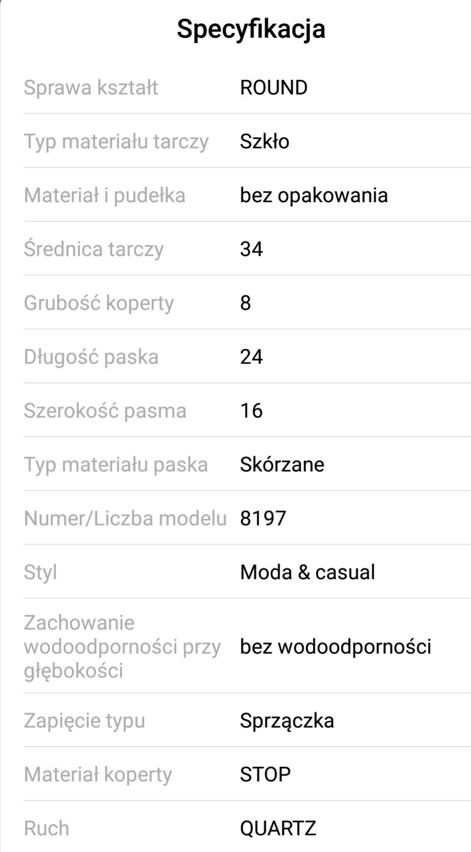 Zegarek bransoleta wisiorek kolczyki