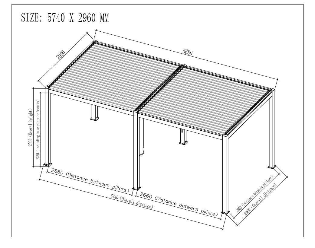 Pergola tarasowa antracytowa wolnostojąca - różne rozmiary