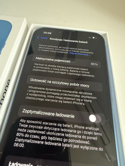 iPhone 13 128gb Blue Jak Nowy Bateria 95% od nowości