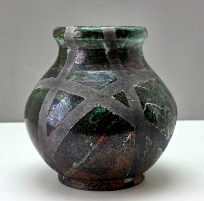 Wazon  ceramika artystyczna Studio Art Raku Ceramic - poł. XX wieku