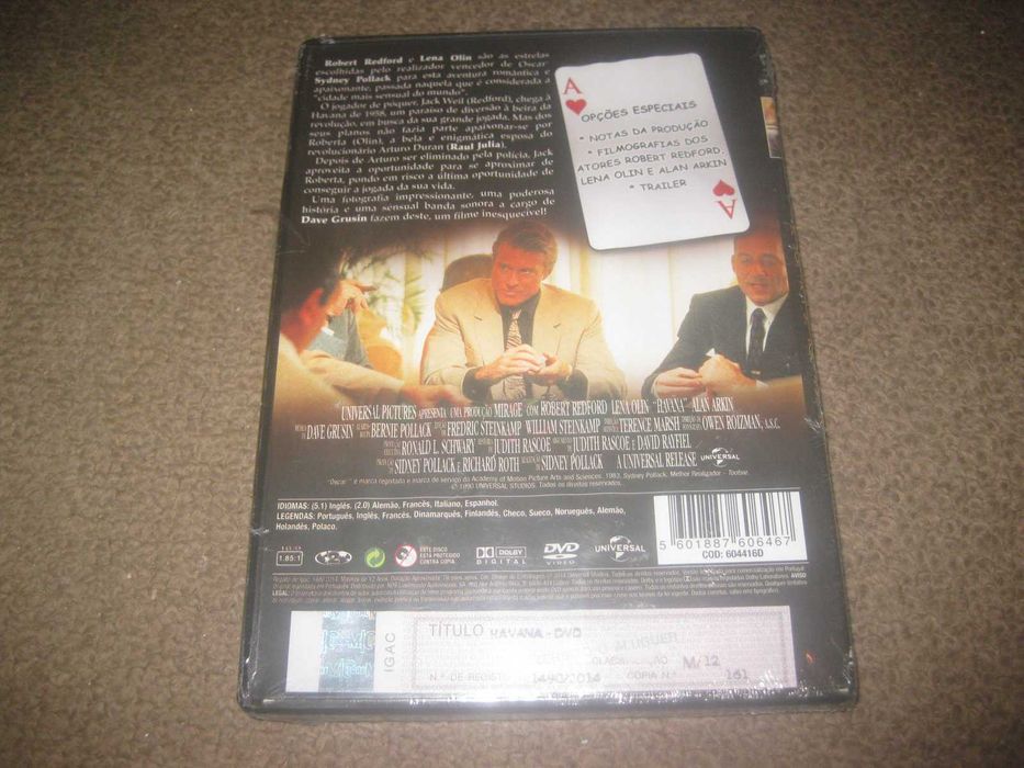 DVD "Havana" com Robert Redford/Selado!