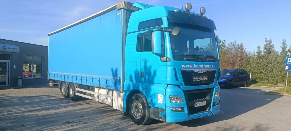 MAN TGX 26.480 6x2  Plandeka Firanka 9,6m Winda Mega Zsuwany dach Nowy tachograf