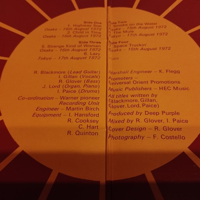 Płyta winylowa, DEEP PURPLE - MADE IN JAPAN,  2LP, wydanie UK,  EX