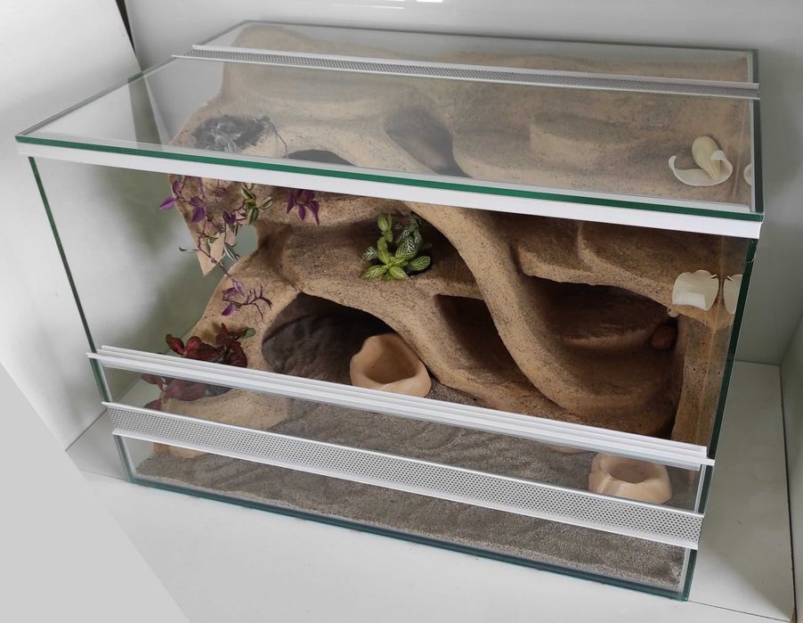 Terrarium dla gekona lamparciego z roślinami, TW36P2, AquaWaves