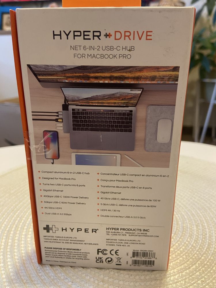 Adapter Hyper - Hub HyperDrive Net 6-w-2 do USB-C