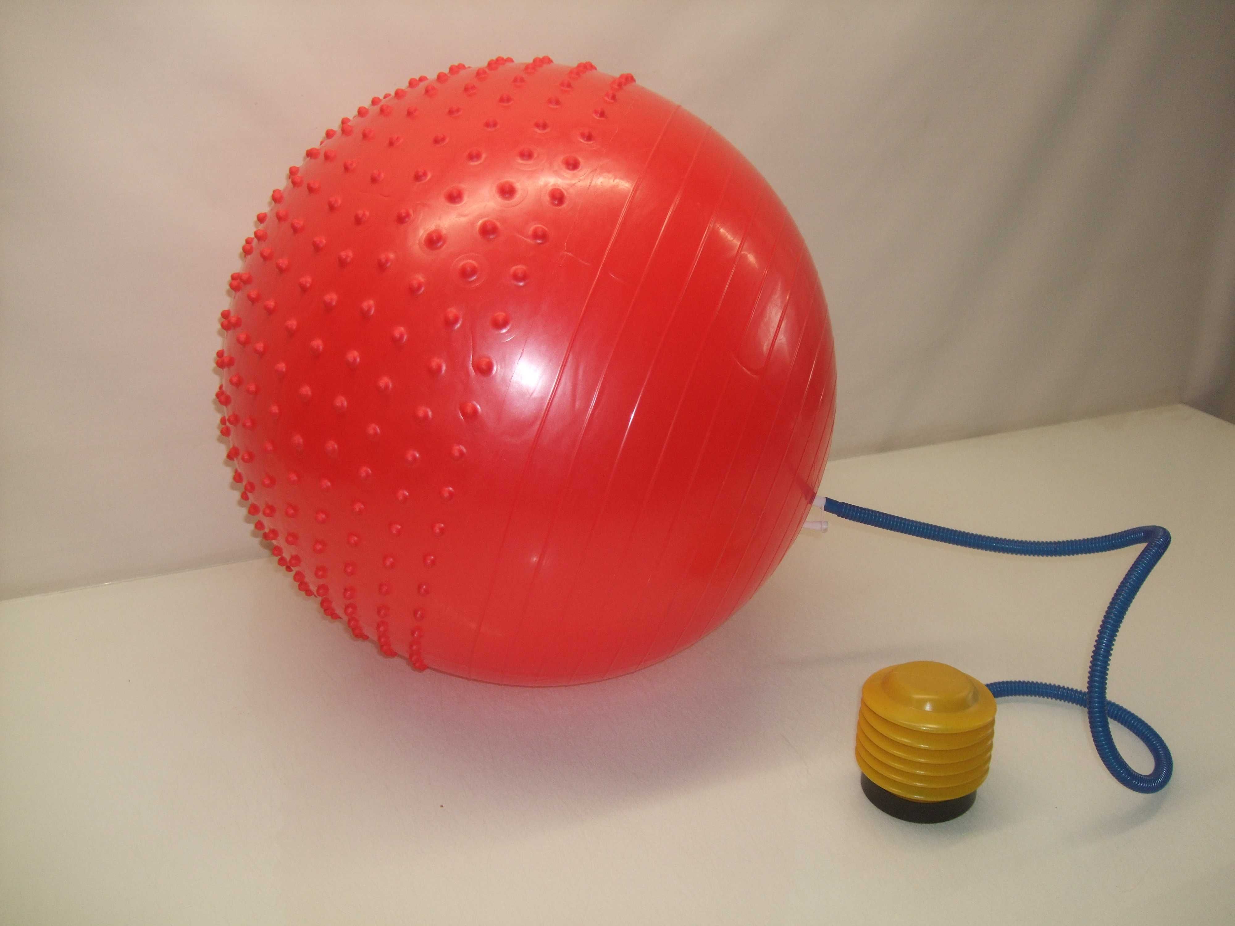 Piłka fitness z masującymi wypustkami, rehabilitacja 65cm + pompka