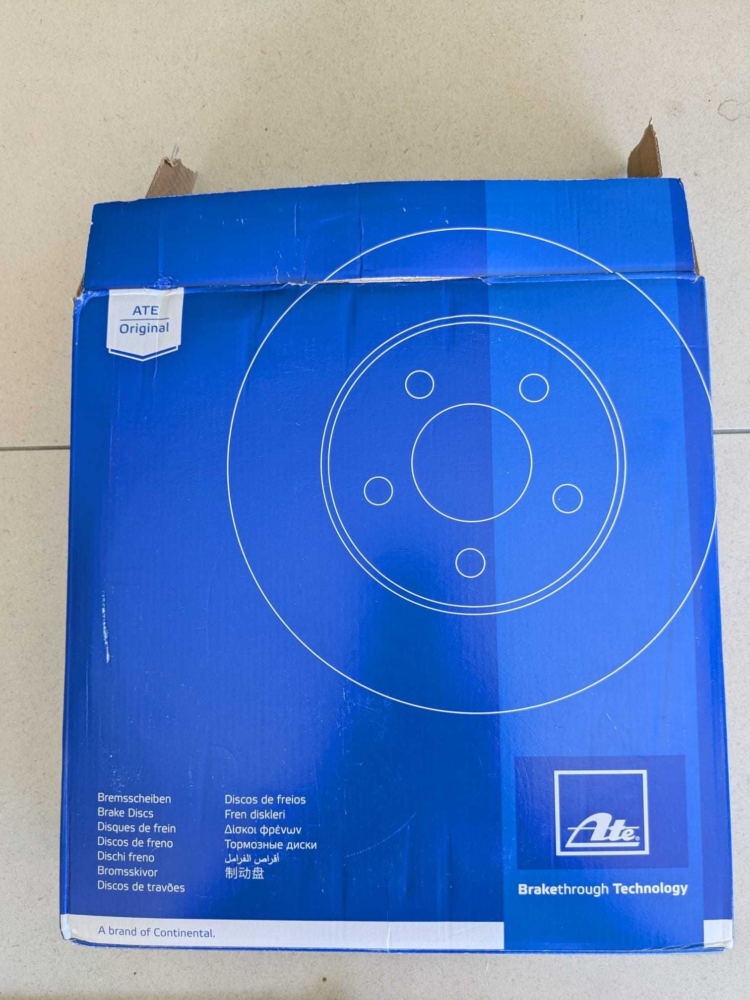 2 discos de travões da marca ATE, para Audi, VW, Seat, Skoda
