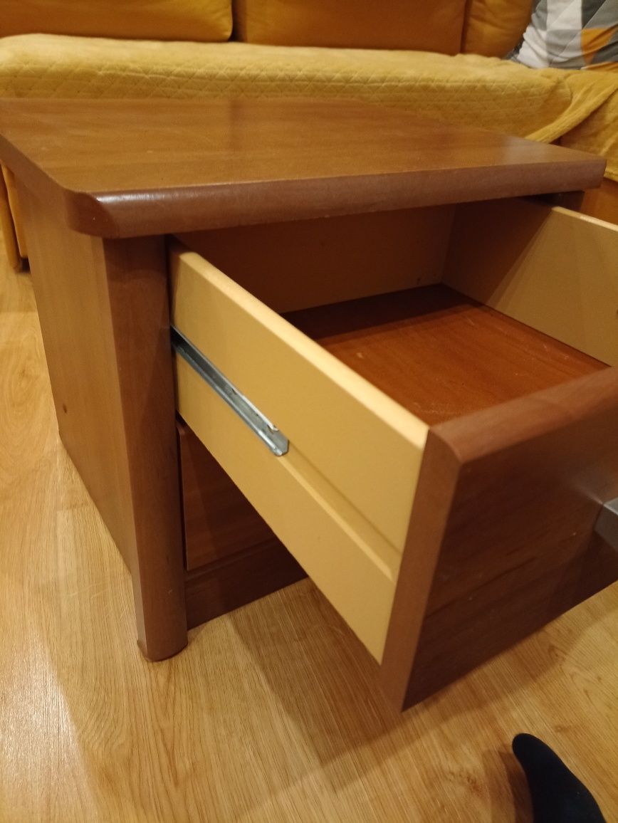 Szafka nocna wenge, dwie szuflady, 46 cm