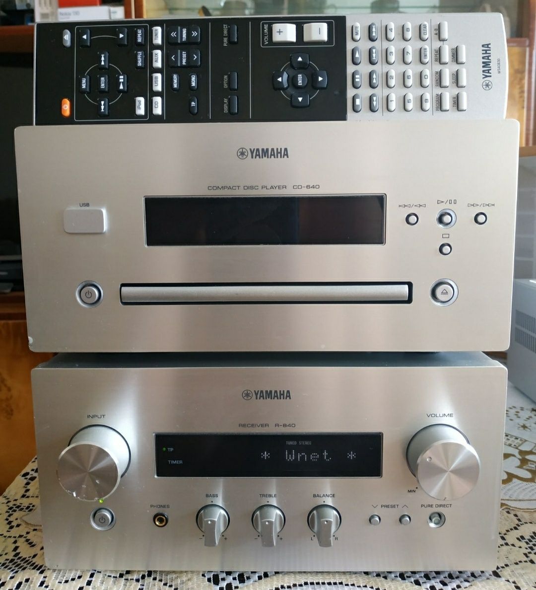 Yamaha MCR840, wieża stereo z CD640 funkcja PURE DIRECT