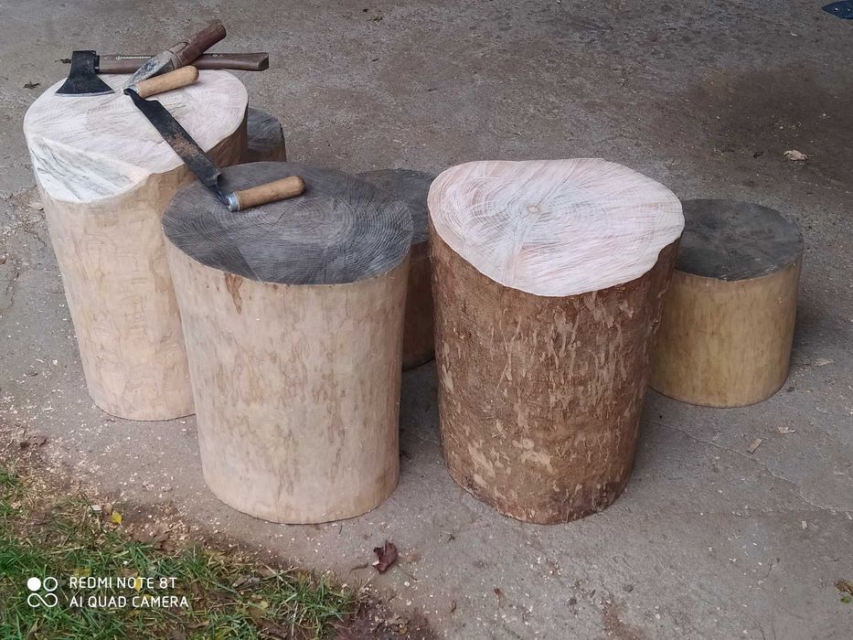 Pieniek drewniany dekoracyjny stolik