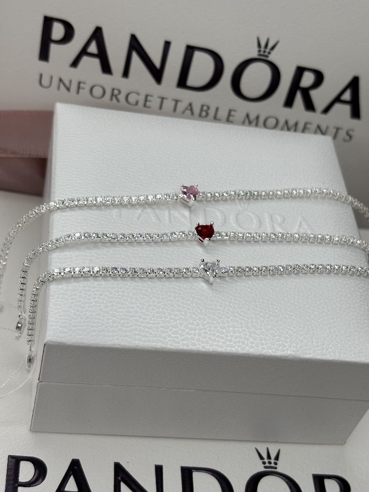 Браслет Пандора Pandora Червоне серце, Біле серце, Рожеве серце