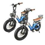 Bicicleta elétrica duplo motor dois lugares caravana senhora BAOLUJIE