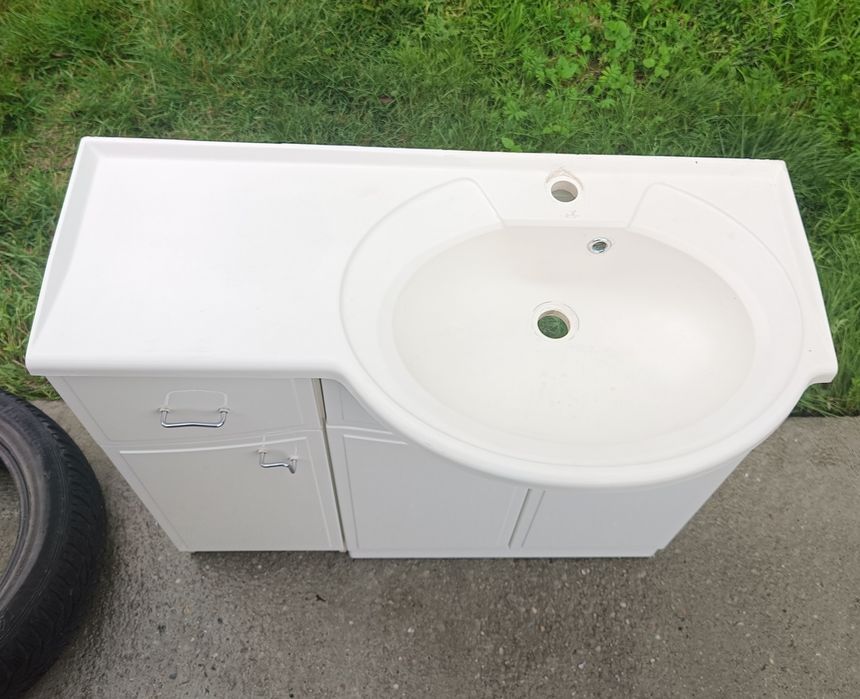 Umywalka + 2 X szafka podwójna lany marmur i ceramika ciężka solidna