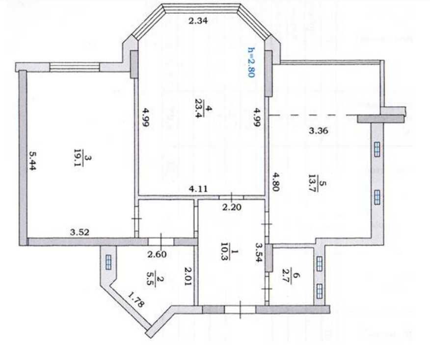 Продаётся двухкомнатная квартира общей площадью 79,4 м2 жилая 42,5 м2