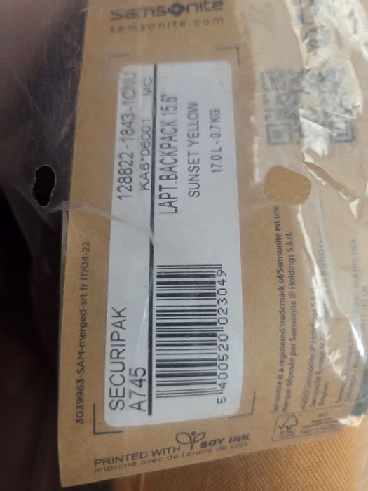 Plecak na laptopa Samsonite Securipak 15,6" Żółty