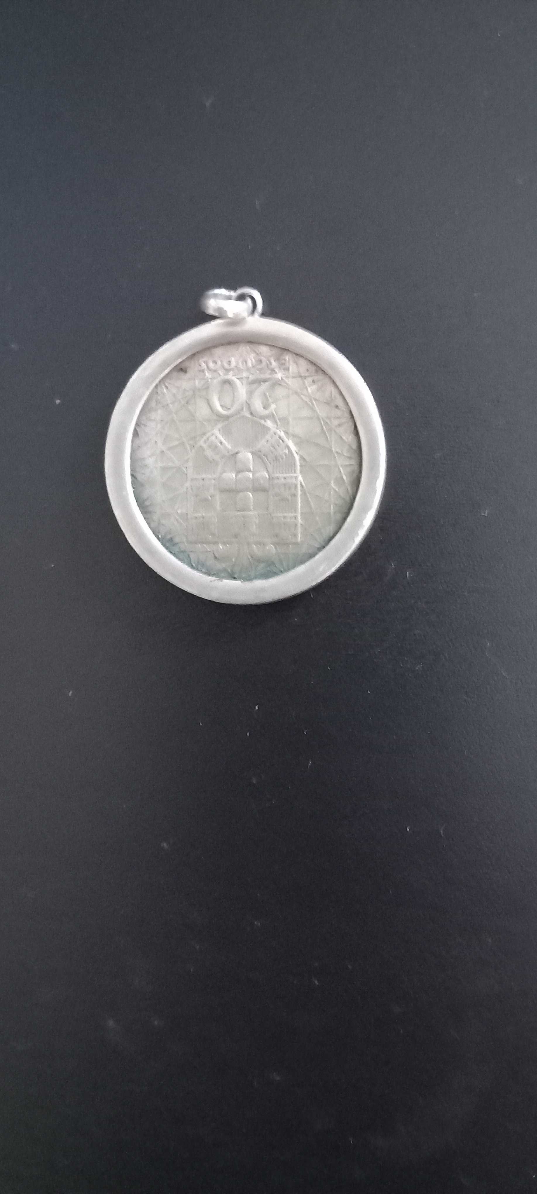 Moeda de 20 Escudos em Prata com Aro - PONTE SALAZAR - 1966 - Séc. XX
