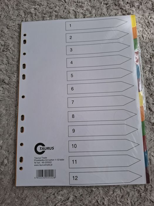 Nowe kolorowe przekładki format a4