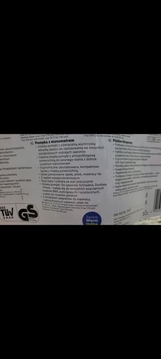 Crivit pompka z manometrem nowa