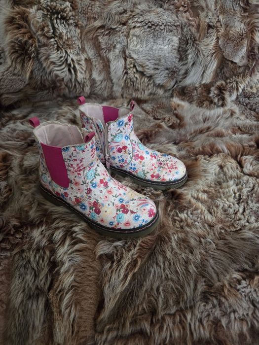 Trzewiki półbuty przejściowe wiosna jesień kwiaty