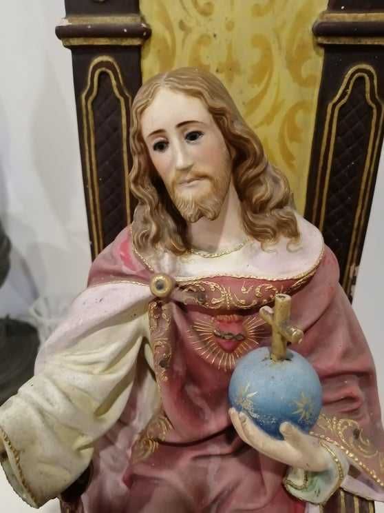 Arte sacra - Jesus no trono 55cm terracota