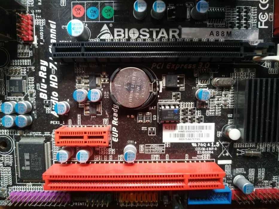 Процесор athlon x4, кулер, радіатор, мат. плата biostar a88m +ОЗУ.