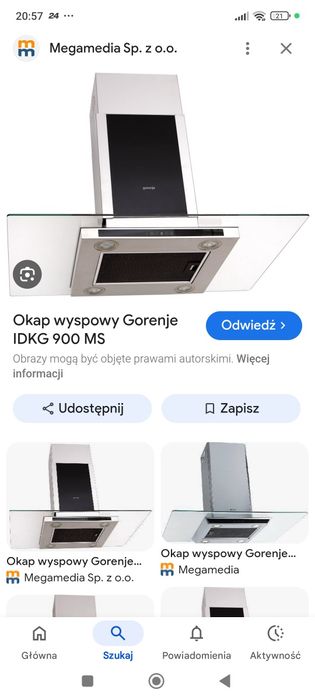 Okap wyspowy gorenje