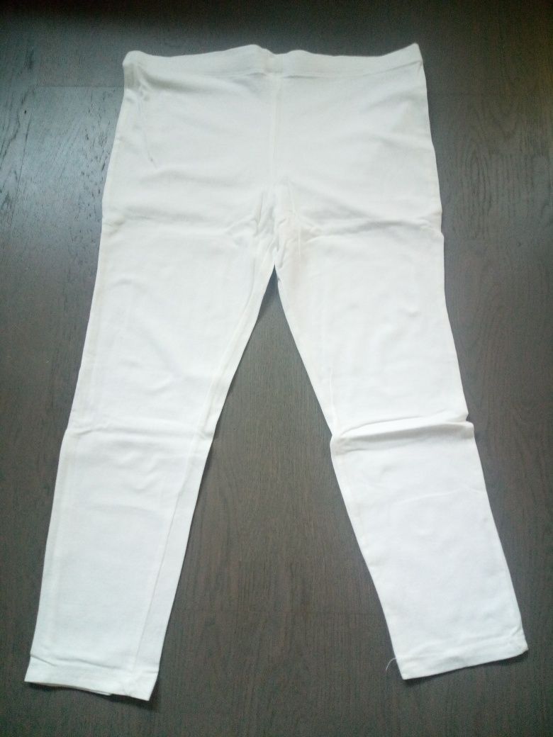 3 x białe legginsy z bawełny z elastanem M L XL