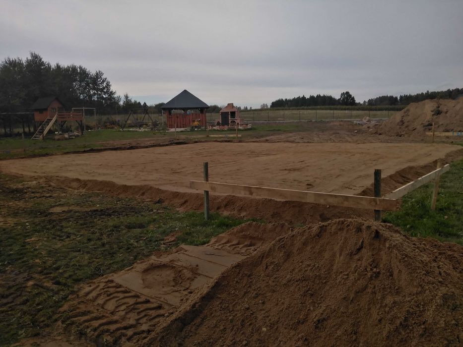 Prace Ziemne Usługi Koparko-Ładowarką , Koparką obrotowa wykopy, niwel