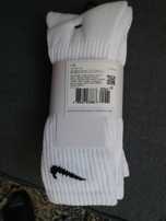 (rozmiar 42-46) Nike białe w trójpaku, skarpety wysokie skarpetki L