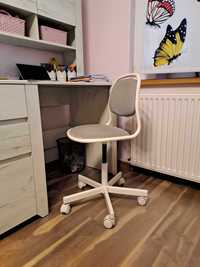 ÖRFJÄLL Dziecięce krzesło biurowe, biały/Vissle jasnoszary