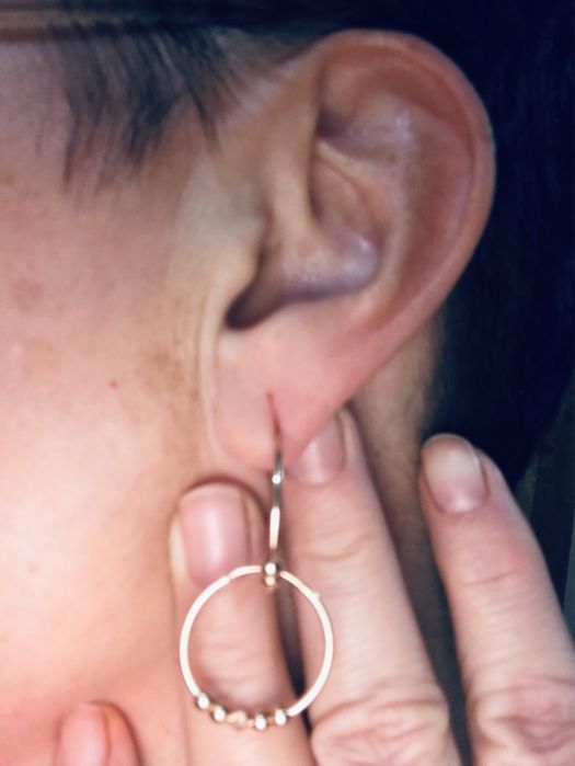 Сережки кільця золоті вживані з кульчиками