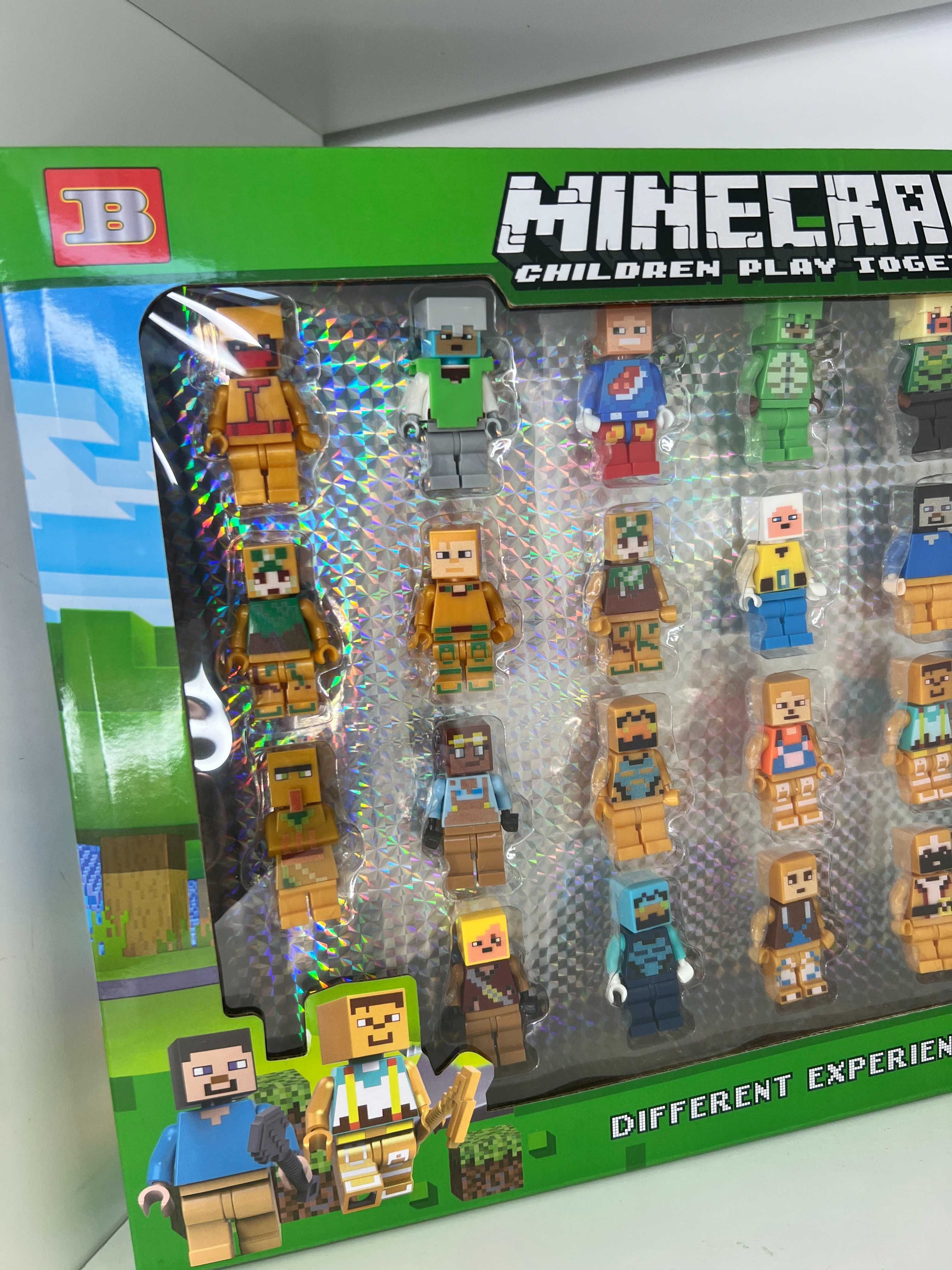 24 szt Ludzików Minecraft Klocki akcesoria Warden Bedrock gold