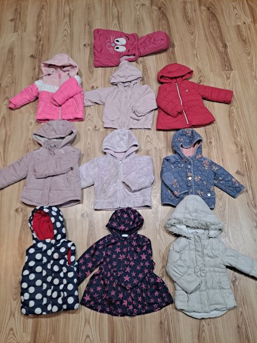 TANIO kurteczki r.86 dla dziewczynki zimowe paka kurtek kurtki kurtka