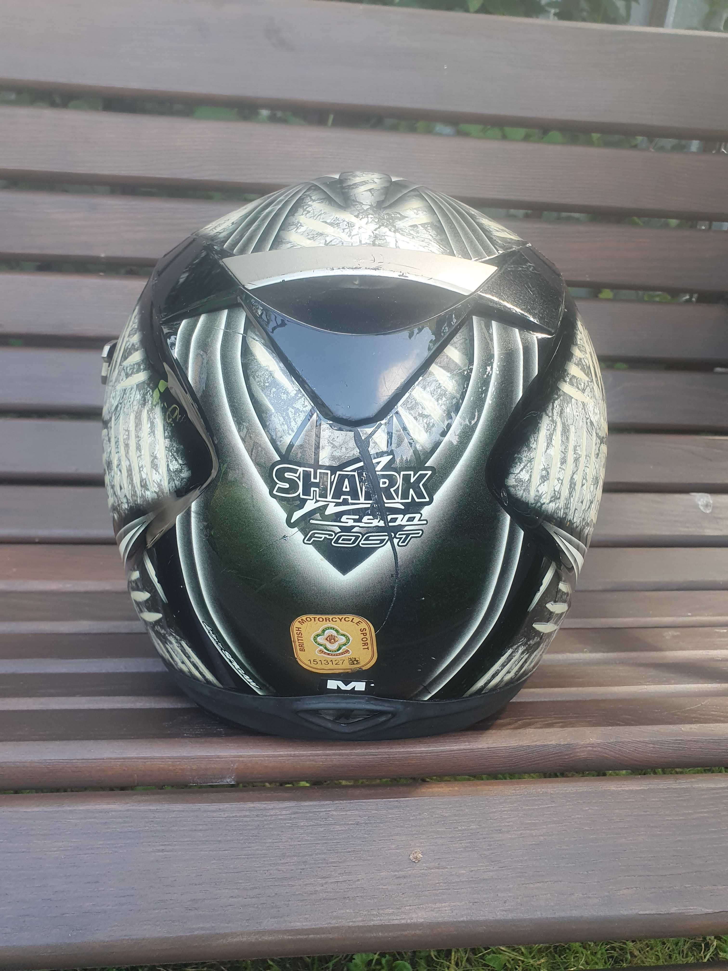 Kask na motor, srebrny.