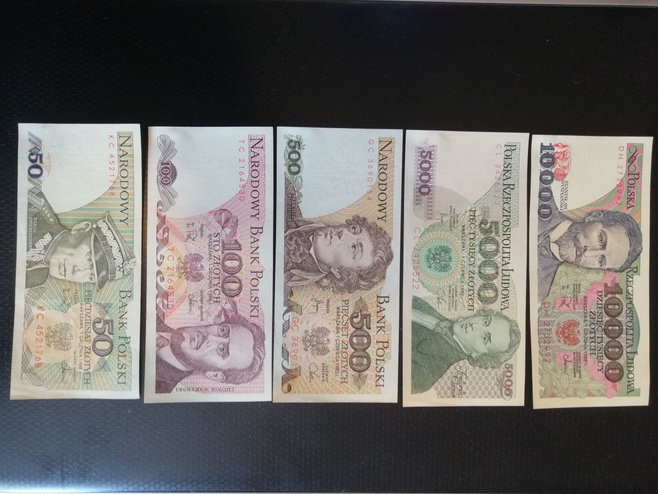 Banknoty z PRL stan bankowy, nie używane od 1988r