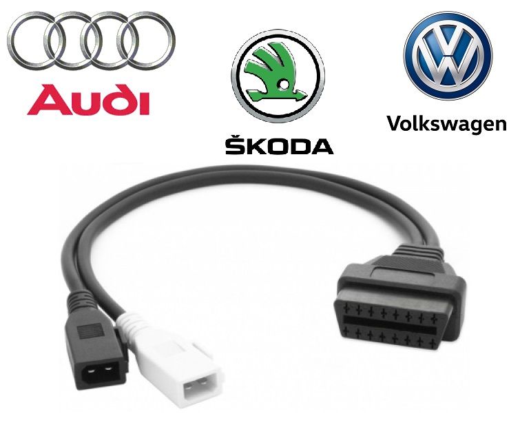 Переходник VAG 2x2 Audi Skoda VW на OBD2 16pin (Новый)