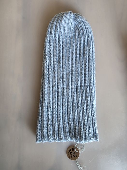 Czapka handmade 100% merino błękit